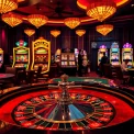 Experience the thrill of gambling at https://luck8.name/ with an exciting casino scene featuring roulette and poker.