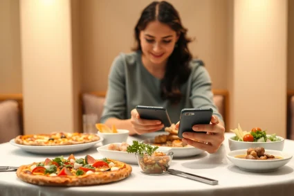 Leckeres Essen bestellen online mit Vielfalt an Gerichten in einladendem Essbereich.