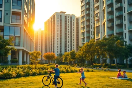 Explore the vibrant community atmosphere at Tampines St 95 EC with joyful families.
