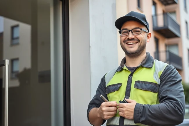 Techniker bei der Türöffnung in Berlin mit professionellem Werkzeug