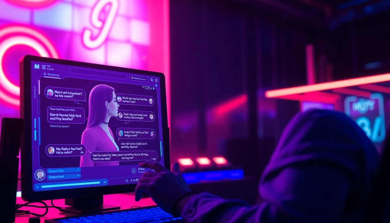 Intimate scene of a porn AI chat interface showcasing digital interactions.