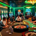 Players enjoying thrilling card games at B52club's luxurious casino tables.