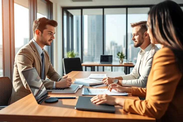 Effektive Personalvermittlung durch engagierten Berater in modernem Büro.