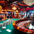 Experience the thrill of gaming with Go88vn's exciting poker table and vibrant casino atmosphere.