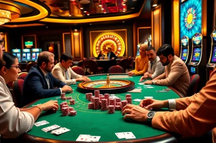 Experience the thrill of 88i game with players enjoying high-stakes action at a luxurious casino table.
