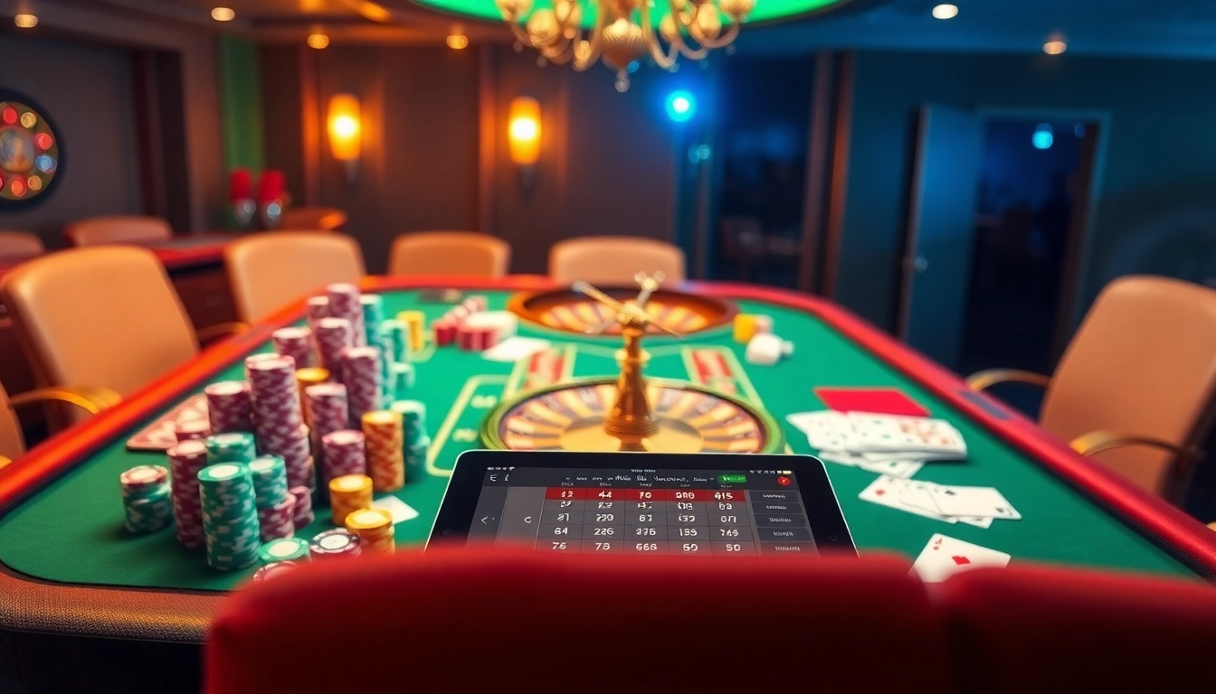 Experience thrilling gameplay at 88i com with vibrant casino visuals showcasing poker chips and roulette.