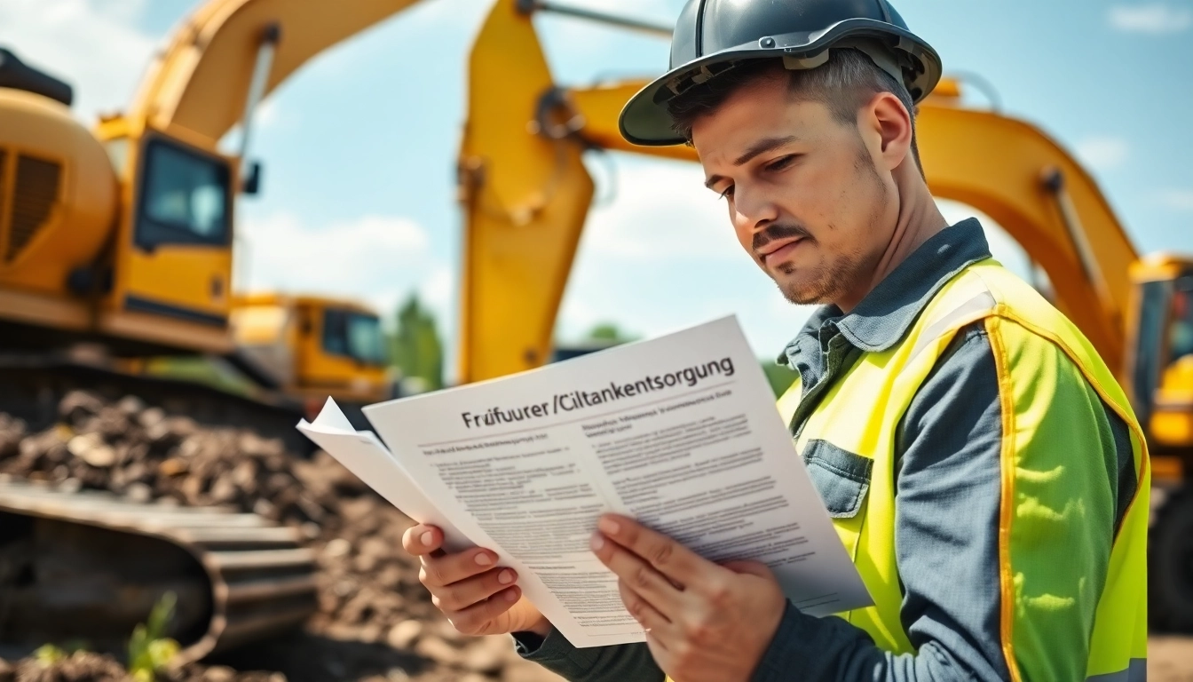 Förderung Öltankentsorgung (BAFA/KfW) in action at a disposal site with workers and equipment.