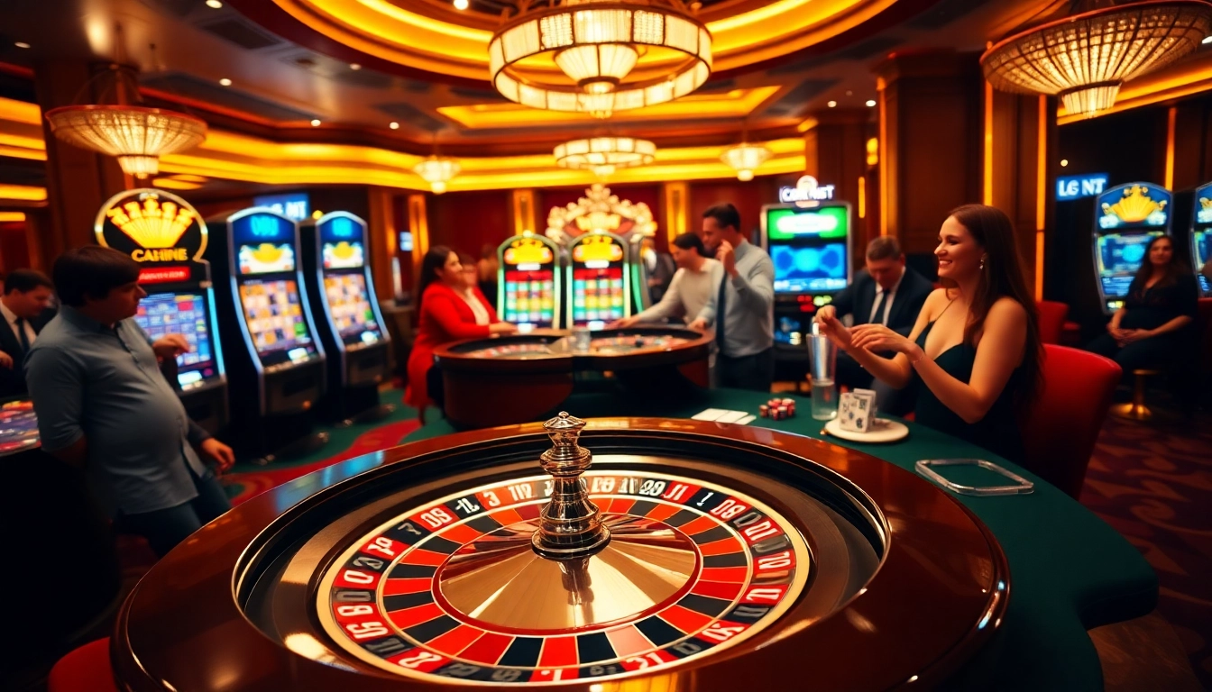 Experience the thrill of betting at luck8 net with vibrant casino visuals featuring roulette and poker.