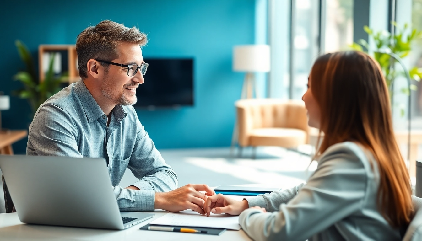 Headhunter IT in an office setting, engaging with a candidate during a recruitment conversation.