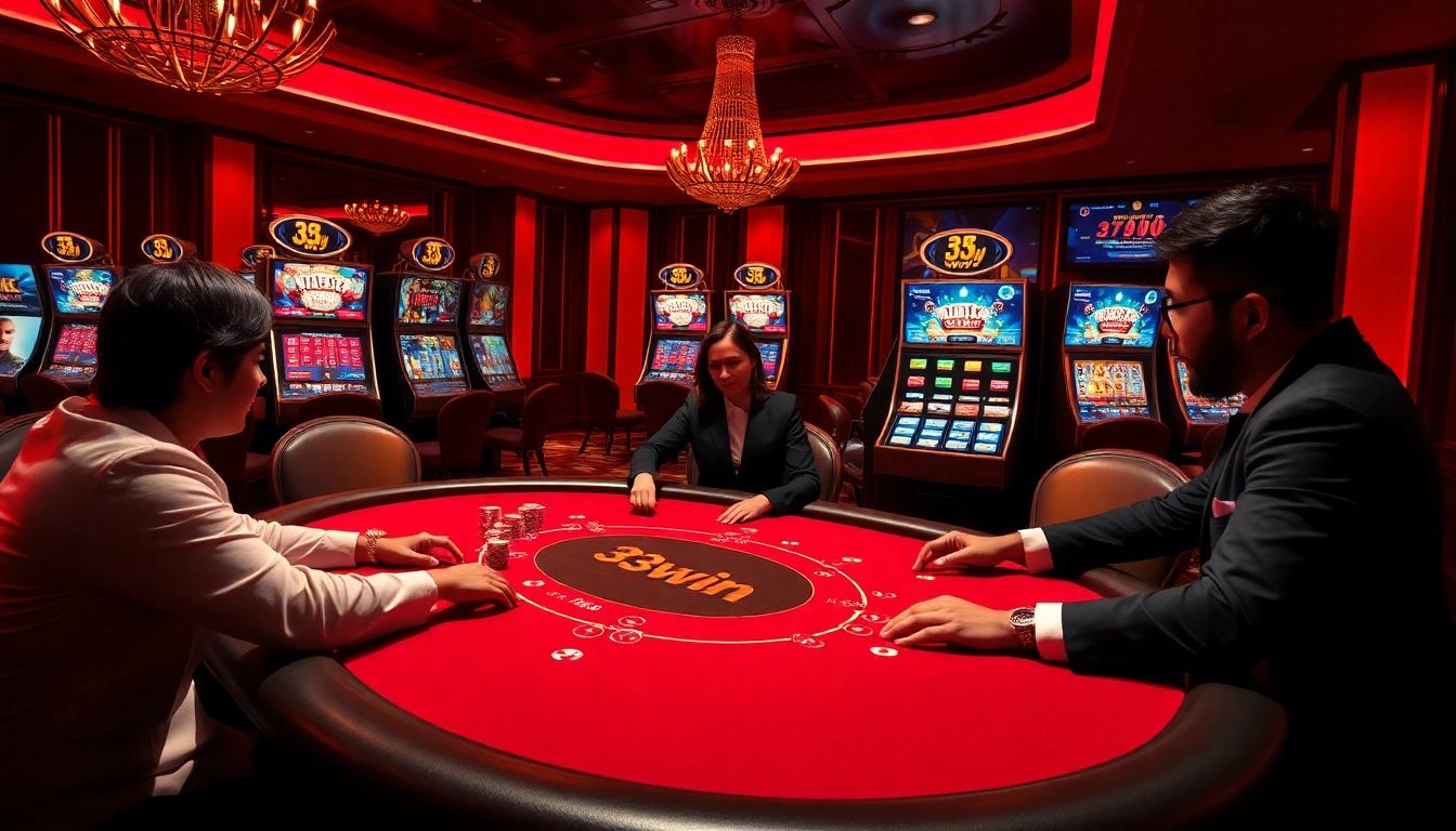 Exciting poker game scene highlighting the luxury of 33win's gaming experience.