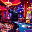 Exciting CM88 đăng nhập experience at a luxurious casino with vibrant gaming elements.
