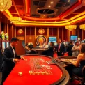 Experience the excitement of 789f with players enjoying casino games and vibrant slot machines.